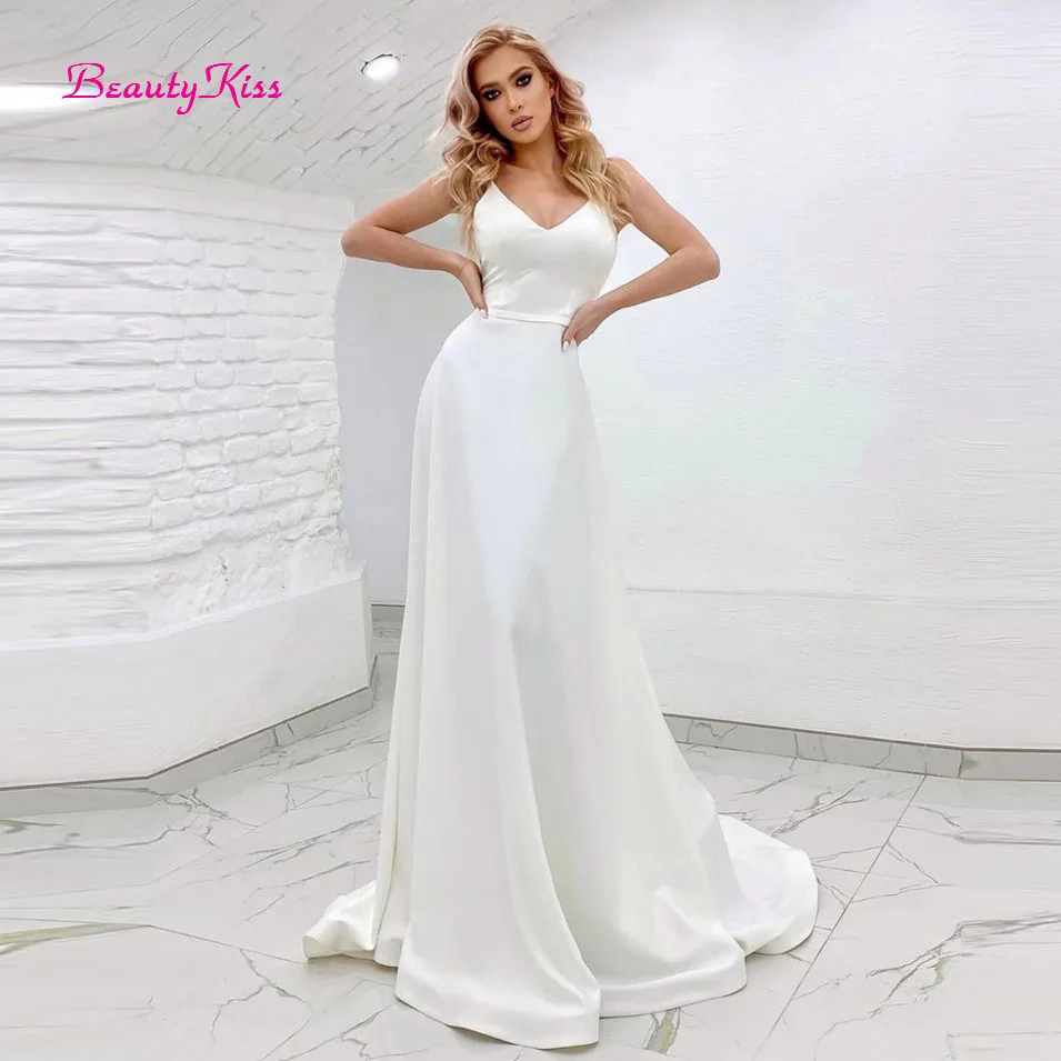 Đơn Giản Satin Chữ A Dài Váy Áo Chân Váy Xòe Caro Người Yêu Vintage Cô Dâu Áo Nữ Áo Dây De Mariage