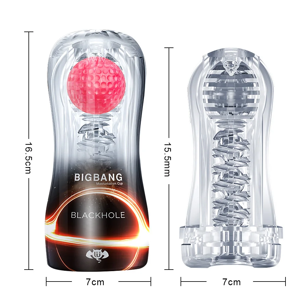 Male Mastuburator Soft Pussy Transparent Vacuum Masturbation Cup With Stimulator Ball Sex Toys For Men Glans Trainer