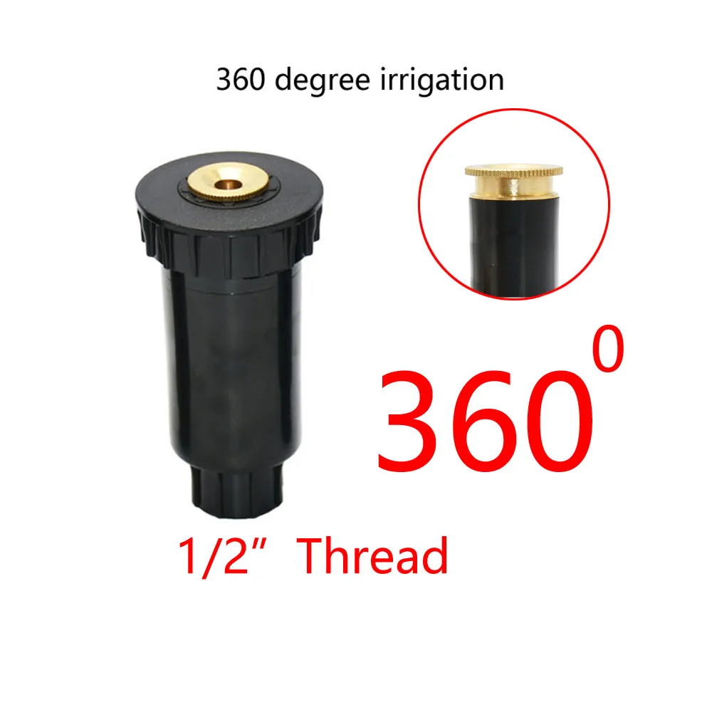 90-360 Degree Popup Sprinkler Adjustable Lawn Watering Sprinkler Head Garden Irrigation Spray Nozzle With 1/2\