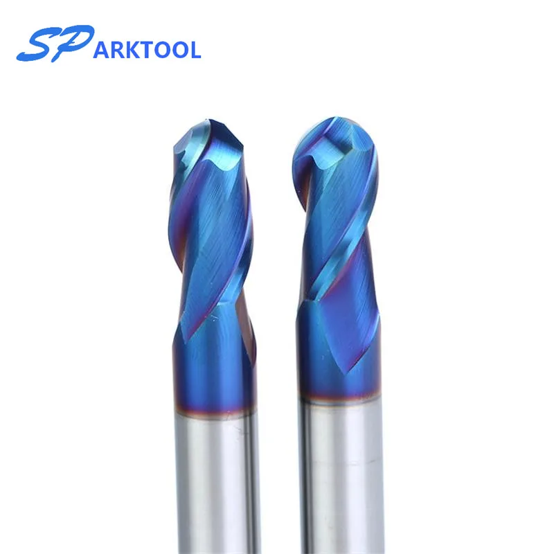 HRC65 Ball Nose cutter Carbide end mill Alloy Coating Tungsten Steel Cutting Tool  1 2 4 5 6 8 mm 2Flutes Milling Cutter CNC