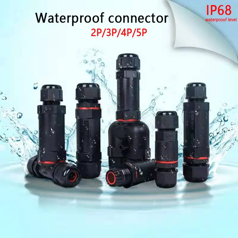 IP68 Waterproof Electrical Connector Type Wire And Cable Quick Connector 2/3/4/5PIN Outdoor LED Lighting Sealed Connector 1PCS