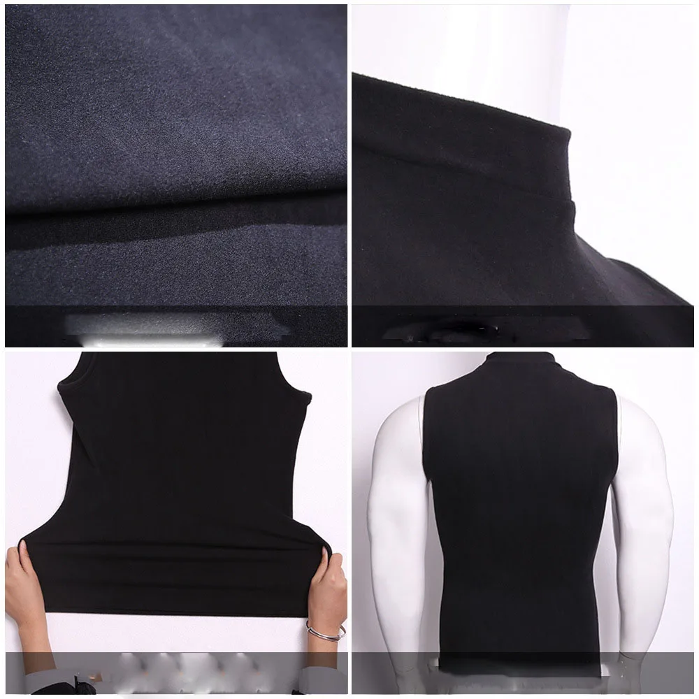 Men Sleeveless Vest High Elastic Versatile Sport T Shirt Bottom Shirt Turtleneck Tight Sexy Slim Male Tanks Tops Night Club