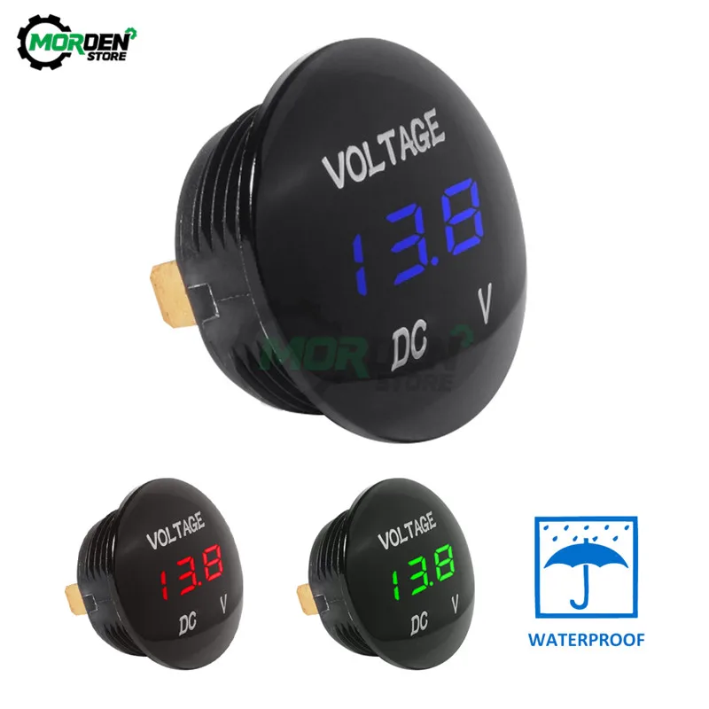 DC 5V-48V Waterproof Mini LED Panel Digital Volt Voltage Meter Display Voltmeter 12V 24V 36V FOR Car Motorcycle