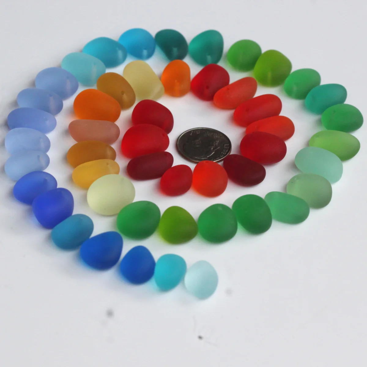 10 Pieces Top Drilled Sea Glass Beads/Beach Glass Beads for Jewelry Making ,Big Size(12-15mm Length))