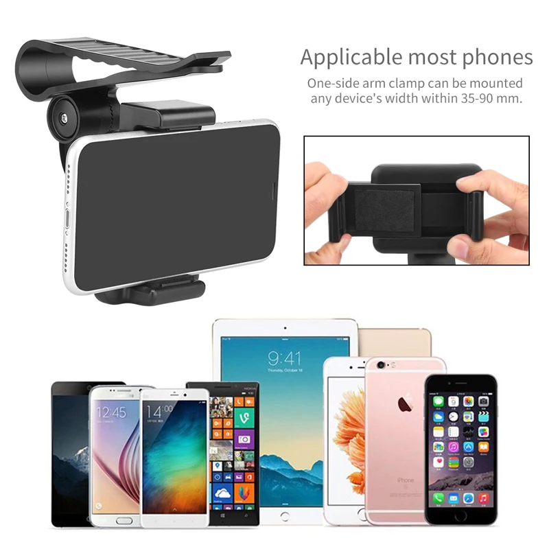 Car Sun Visor Phone Holder Stand Universal Car Clip Sun Visor Cell Phone Holder Mount For iphone X GPS Holder in Car Mobile Clip