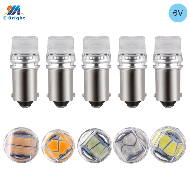 10PCS 6V 6.3V AC DC Non-polarity BA9S T4W T11 LED Light Bulb 53 57 1895 1891 64111 for Pinball Machine Warm White 5630 2 SMD