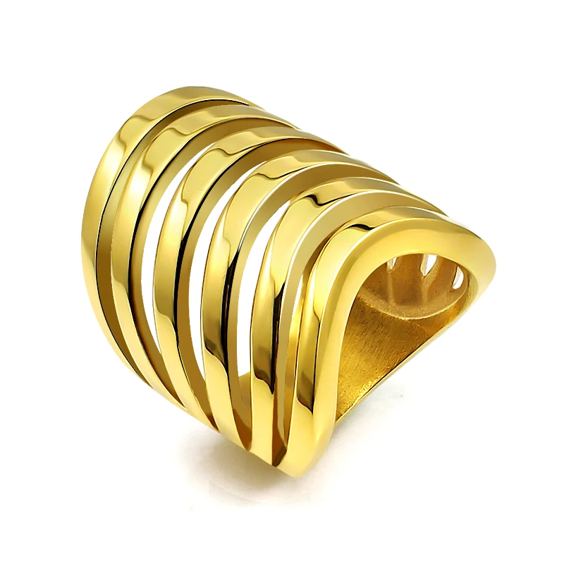 Unique Rings For Women Men Gold/Silver Color Fingers Thumb Ring Hollow Unisex Jewelry Top Quality Geometric Ring