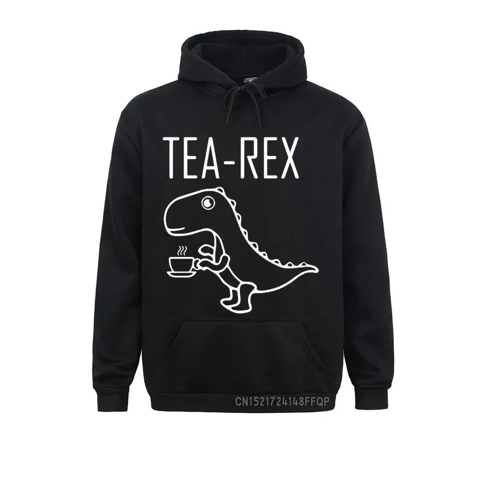 Tea-Rex Pullovers Funny Dinosaur Design Printing Men Hoodie Cozy Top Quality Pocket Knitted Comfortable Fabric Sweatshirt