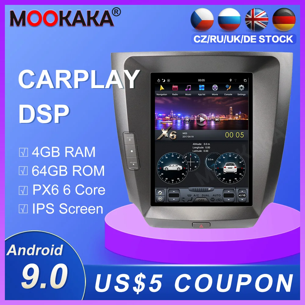 DSP GPS Navigation For LEXUS IS250 IS350 2006-2012 Auto stereo Multimedia Android 9.0 Car DVD Player 12.1