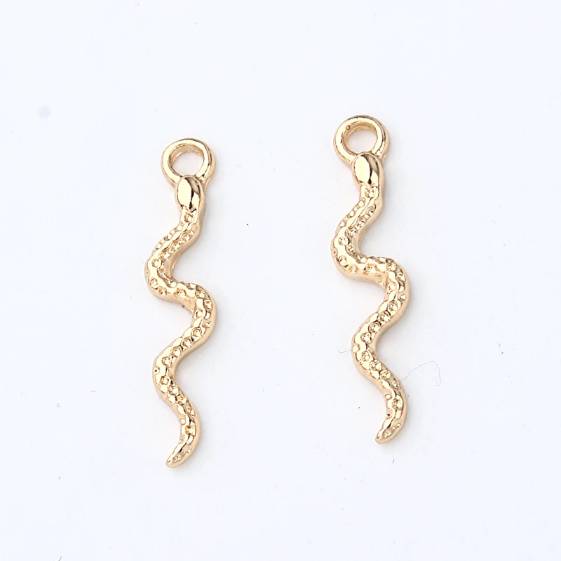 10pcs Punk Hippocampus Snake Earring Alloy Rhinestone Charms Small Earrings Bracelet Connector Findings For Jewelry Make