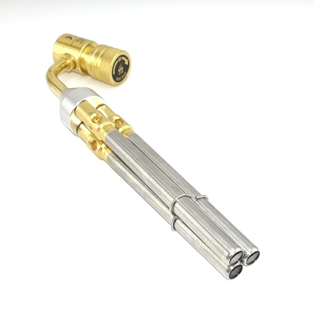 3 Pipes Gas Brazing Burner Gas Welding Torch Soldering Quenching BBQ Burner CE HVAC Hand Torch MAPP Torch