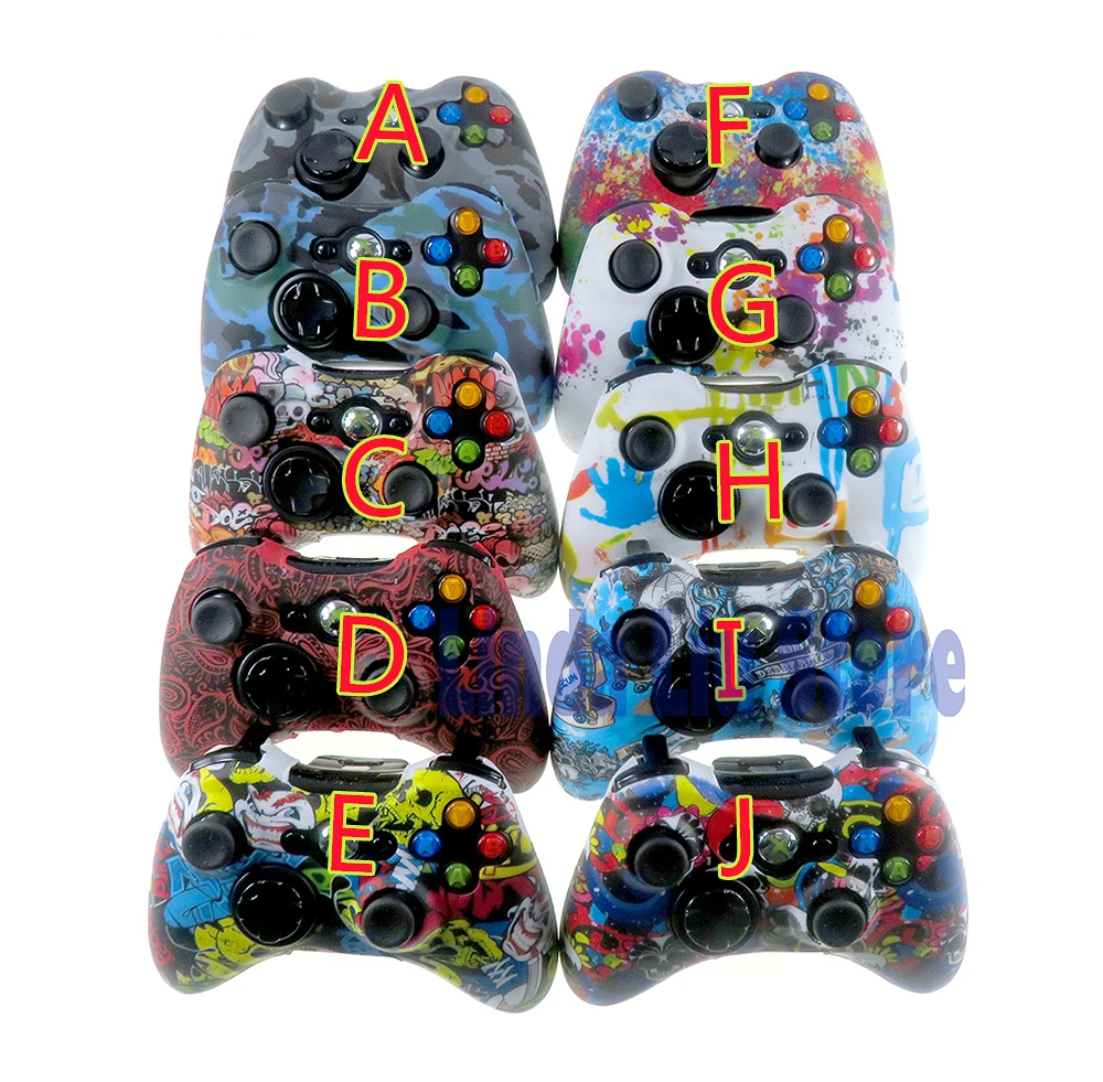 20PCS Replacement Water Transfer Printing Protective Skin For xbox 360 Soft Silicone Case For xbox 360 Gamepad Accessories