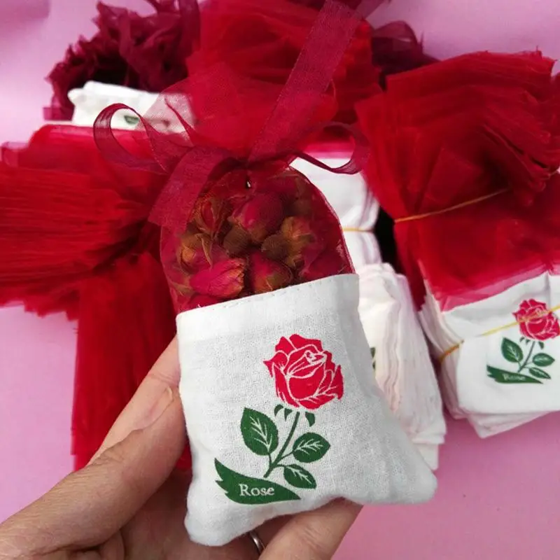 Natural Dried Flowers Lavender/Rose Sachet Aromatic Dried Flowers Bags for Living Room Drawer Pillow Car Office