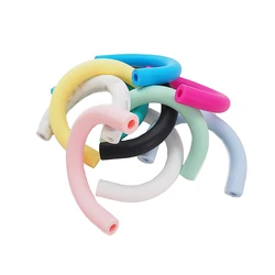 Chenkai 5PCS Silicone U Tube Teether Bead DIY Baby Shower Pacifier Dummy Nursing Chewing Mommy Jewelry Pendant Sensory Toy Gift