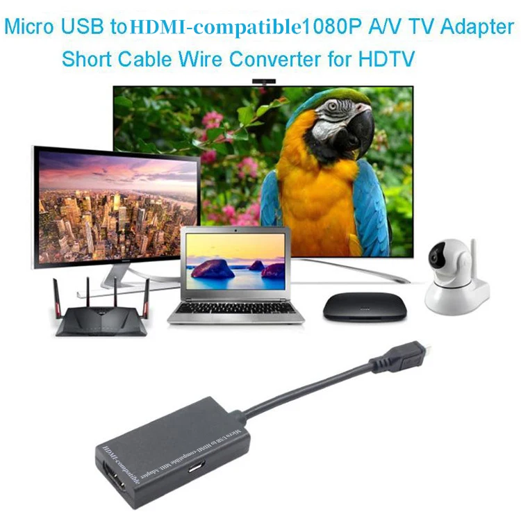 Micro-USB To HDMI-compatible Adapter For TV Monitor 1080P HD Audio Cable And HDMI-compatib Video Converter For HUAWEI HTC device