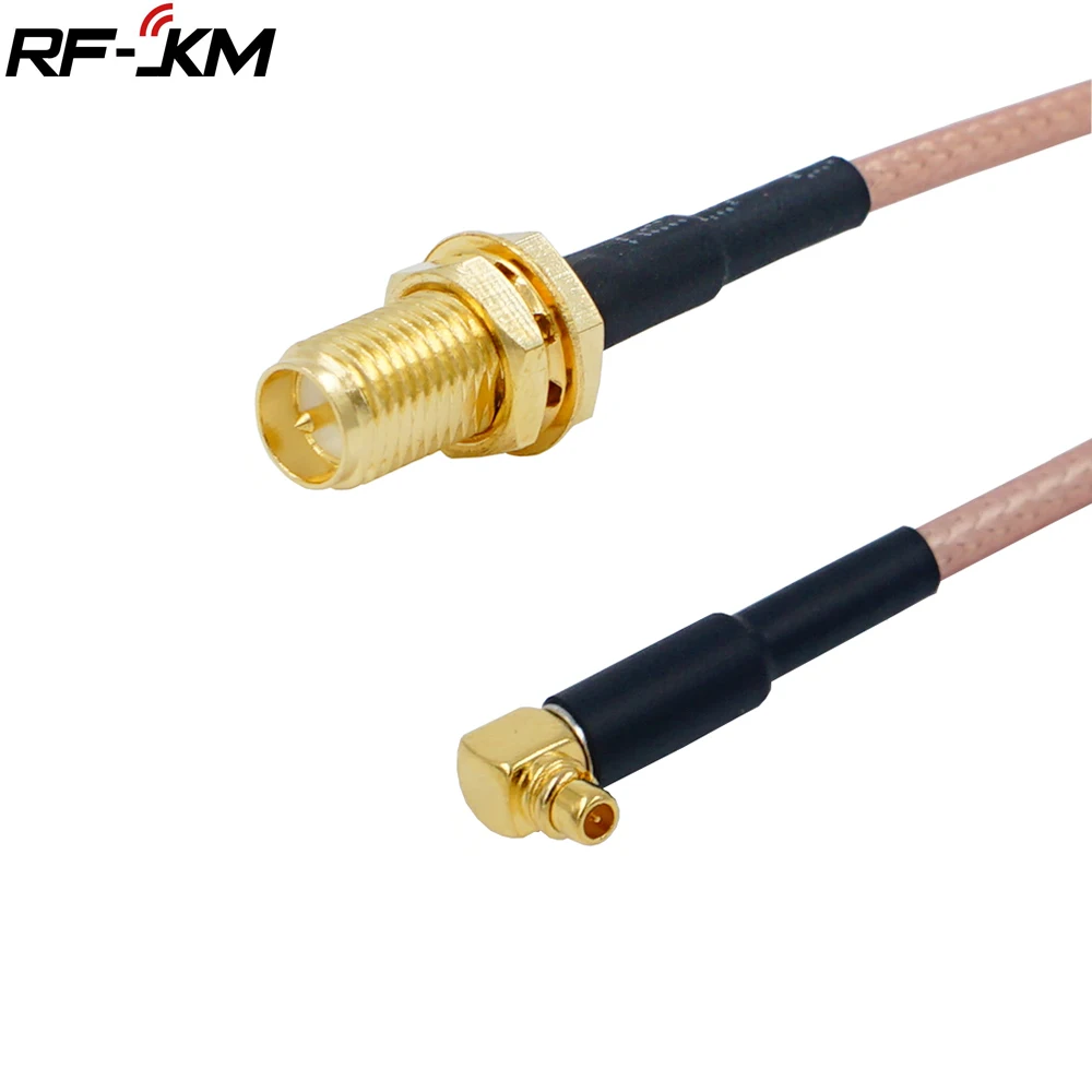 RP-SMA female (plug) to MMCX male right angle  RF Coax Pigtail Cable RG316 Connector Adapter