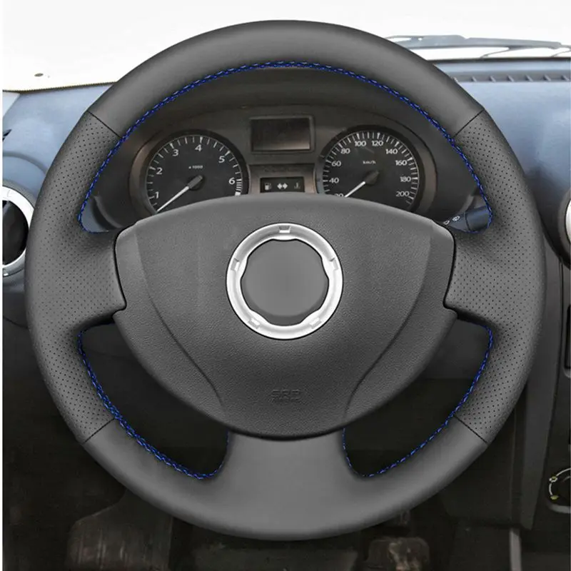 DIY Hand sewing Artificial Leather Car Steering Wheel Cover for Lada Largus Nissan Almera G15 Renault Logan 1 Sandero