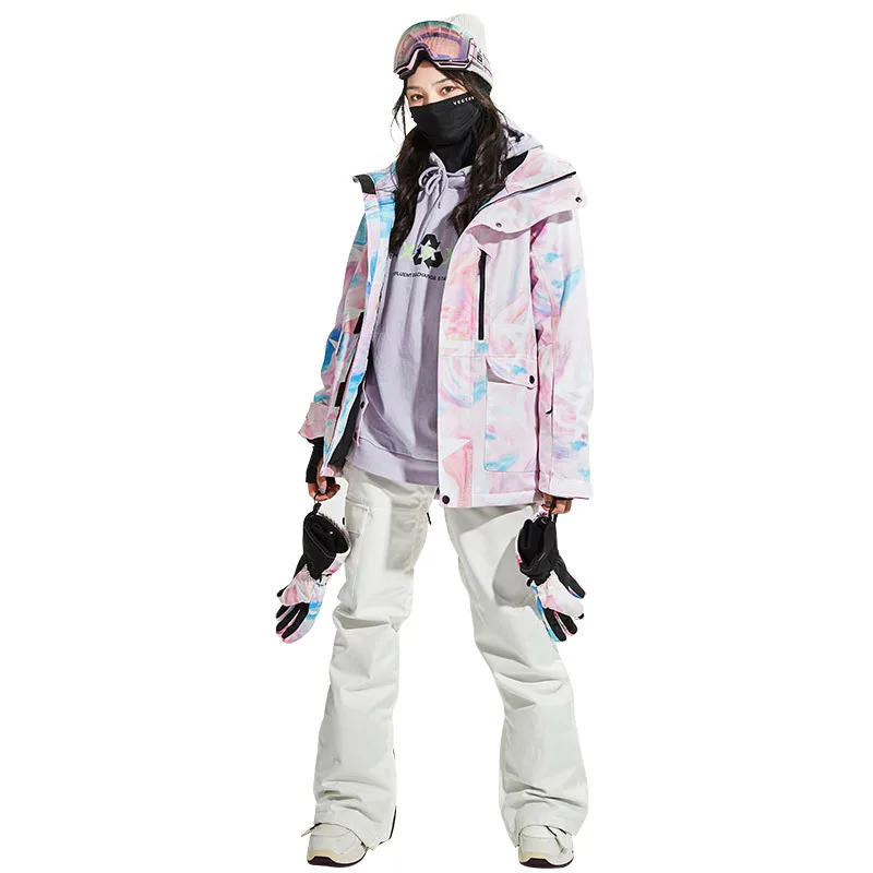 Women Ski Suit Hot Sale Thick Winter Warm Snowboard Ski Jacket Outdoor Sports Skiing Pant Sets Women Skiing Snow Coat