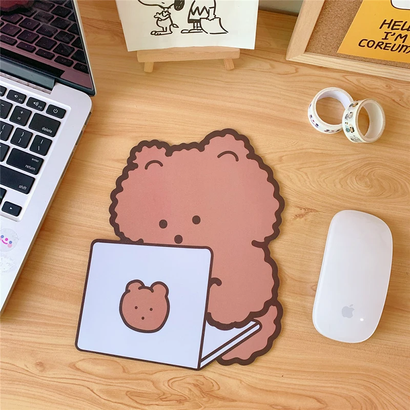 Kawaii Table Mat Ins Japanese Desktop Desk Mat Mini Cute Rabbit Bear Water Coaster Stickers Scrivania Kawaii Silicone Mouse Pad