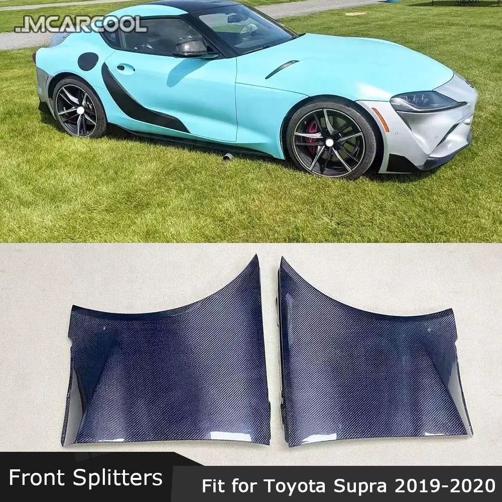 Carbon Fiber Front Bumper Lip Splitters FRP Prime Canards Flaps Apron For Toyota Supra A90 Coupe 2 Door Standard Style 2019 2020