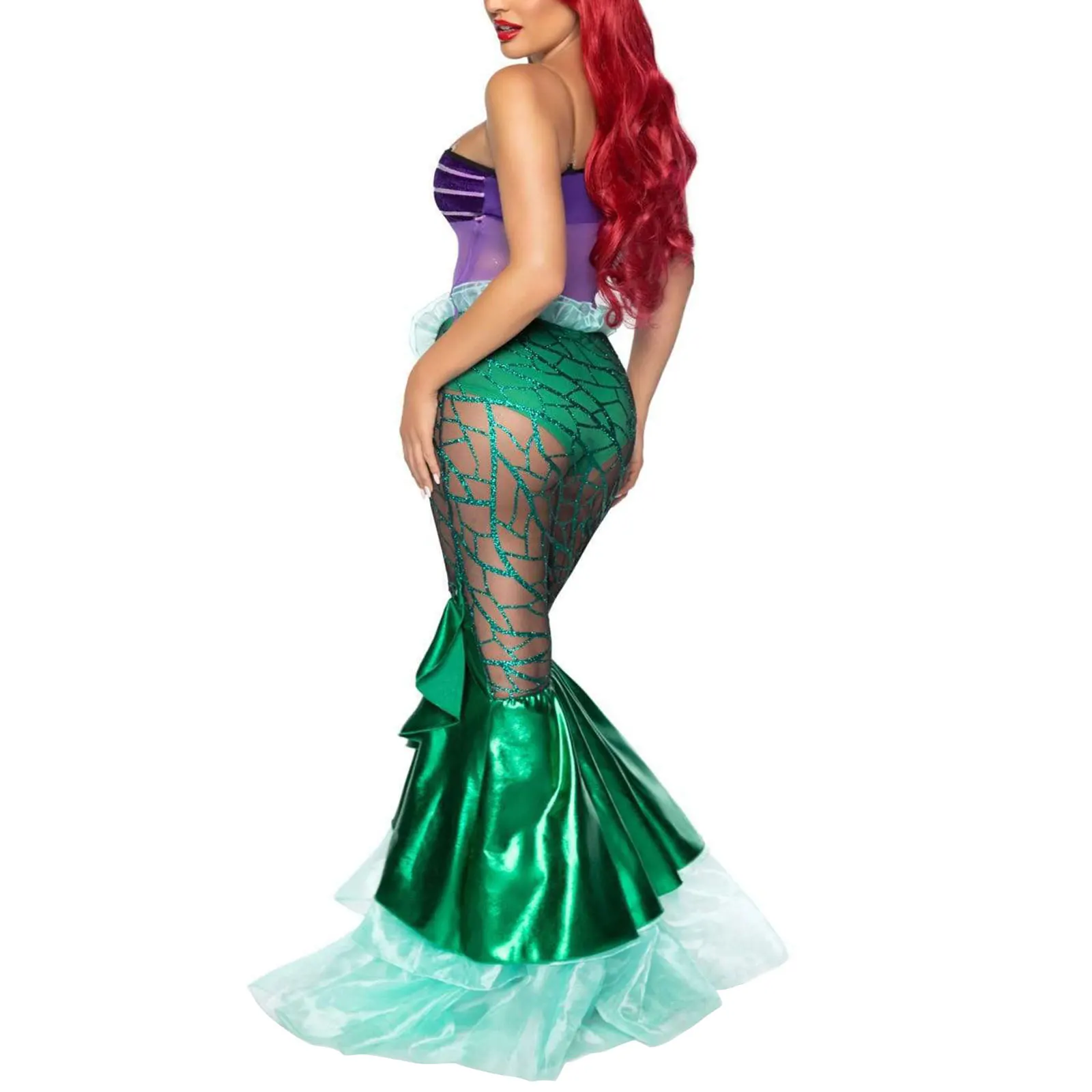 Adults Women Anime Sexy Mermaid Ariel Princess Costumes Halloween Mermaid Masquerade Uniforms Dress Up Fancy Dress 2021