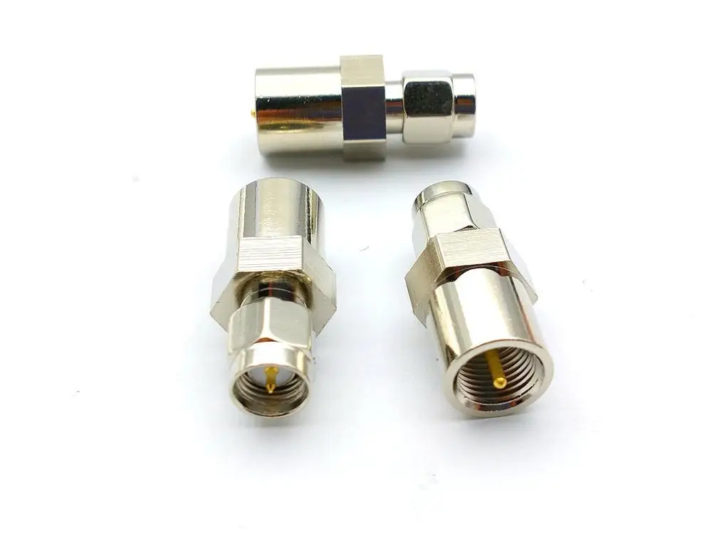 

50PCS brass Adapter FME plug Male to SMA Male RF connector adapter