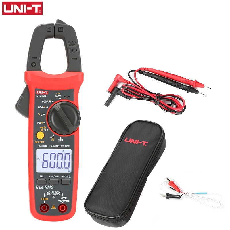 UNI-T UT201 + UT202 + UT202A + UT203 + UT204 + الرقمية المشبك متر المدى التلقائي صحيح RMS عالية الدقة المتعدد جهاز قياس الجهد الكهربائي