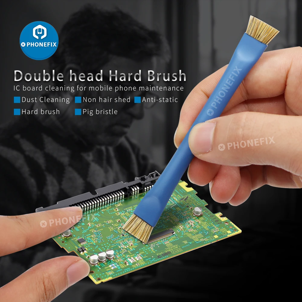 Doppel Kopf Anti Statische Pinsel ESD Isolierung Harte Reinigung Pinsel Werkzeug Für Handy Computer Motherboard PCB BGA CHIP Reparatur