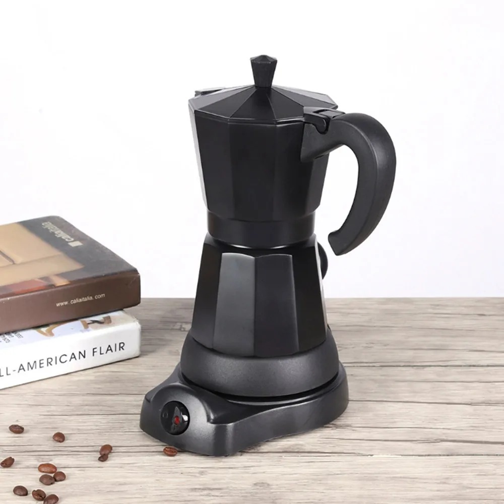 Mocha Pot Aluminum Coffee Pot Plug-In Coffee Appliance Coffee Pot Espresso Machine Portable Aluminum Electric Mocha Pot 300ml