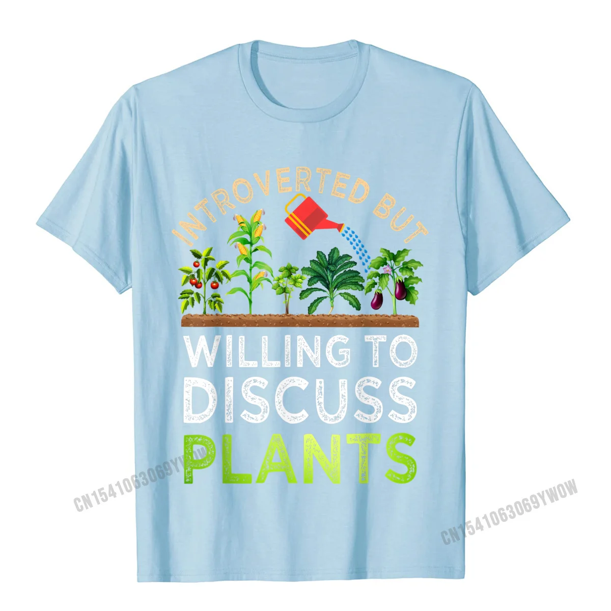 Introverted But Willing To Discuss Plants Funny Gardening T-Shirt Camisas Men Tops Shirt For Men T Shirt Retro