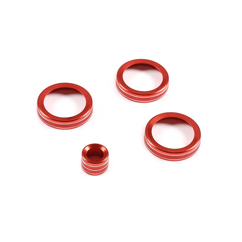 For Land Rover Evoque 2012-2018 Aluminum Alloy Silver/Red Car Air Conditioner Volume Knob Ring Trim Car Interior Accessories - view 4