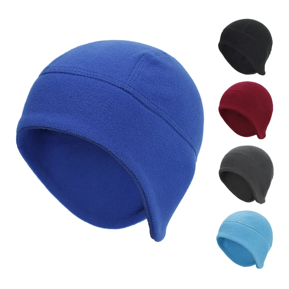 Winter Sports Cycling Beanie Running New Hats For Men Women Spring Polar Fleece Thin Warm Ski Ear Protection Solid Color Caps