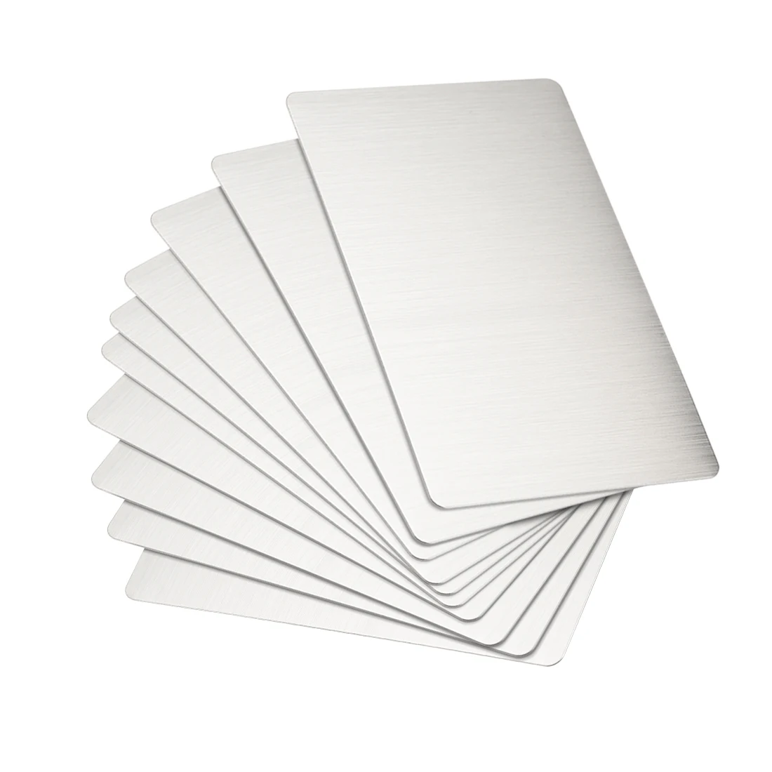 Uxcell 15 Peças Grosso 0.4 mm em Branco Cartão de Visita do Metal 88×53 mm Placa Tom Prata Aço Inoxidável