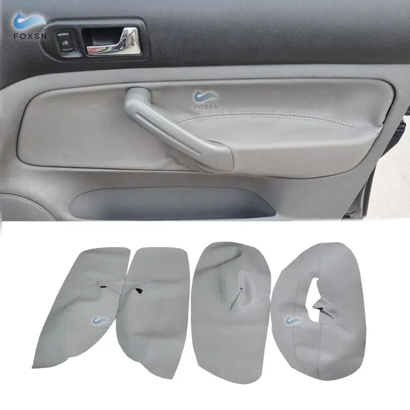 Gray RHD / LHD For VW Golf 4 MK4 Bora Jetta 1998 1999 - 2003 2004 2005 Car Door Armrest Panel Microfiber Leather Cover Trim