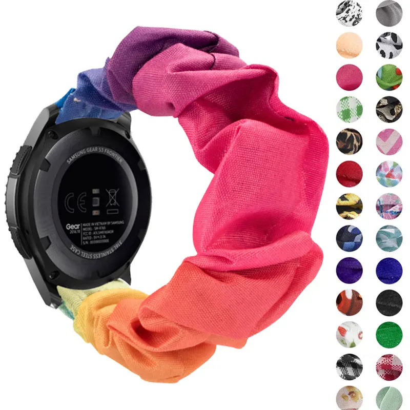 

20mm 22mm Scrunchies Elastic Strap For Samsung Gear S3 S2 Sport Classic Huawei GT2 active Gala Galaxy Watch 42mm 46mm Band 40mm