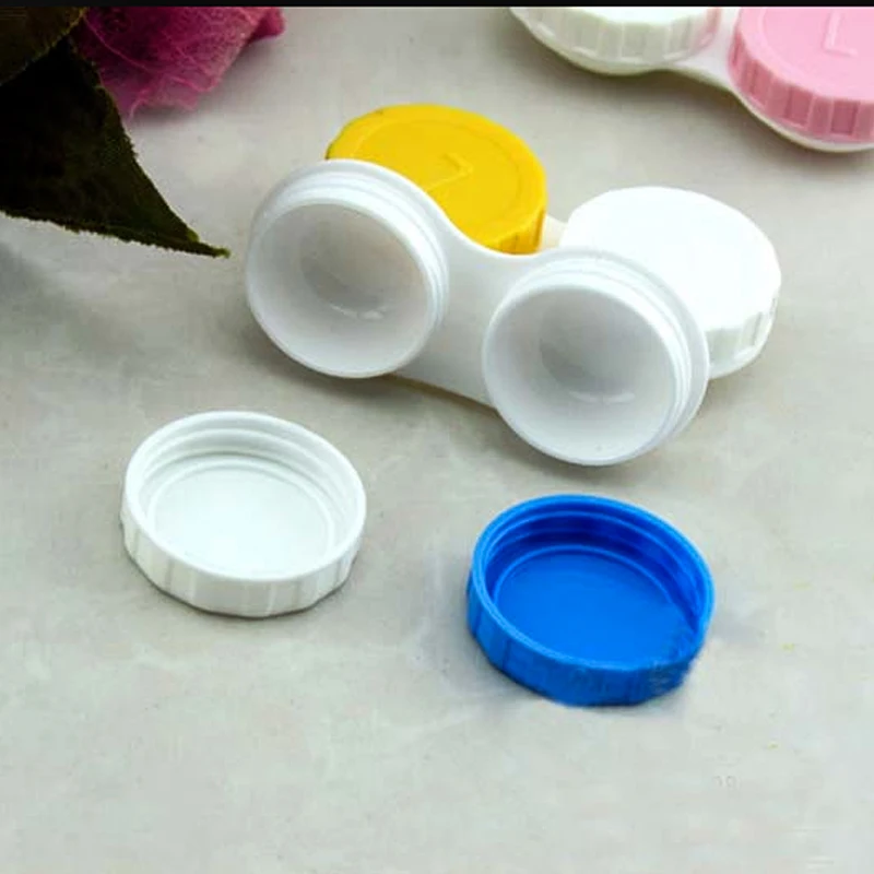 10pcs/lot Simple Contact Lens Case Box Eyewear Accessories Cute Travel Box Container For Eyes Lenses Random Color Wholesale