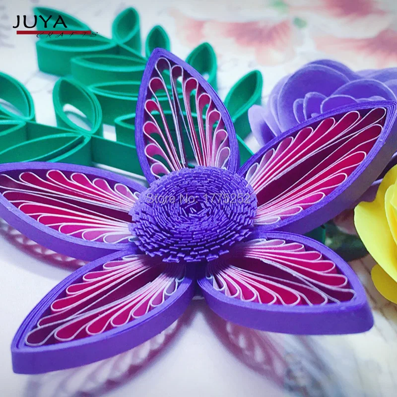 JUYA Gradiente di Carta Quilling, QP388.Each striscia dal bianco al colore scuro, 390 millimetri di lunghezza, 10 colori disponibili, 4 di larghezza