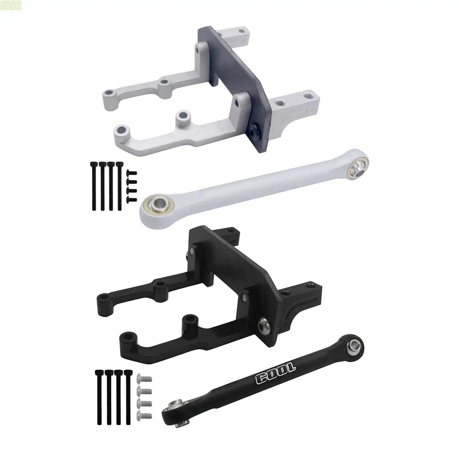 Aluminium Alloy& Fiber 1/10 RC Car Front Servo Stand Mount + Steering Link Rod For Axial SCX10 II 90046 90047 Axle