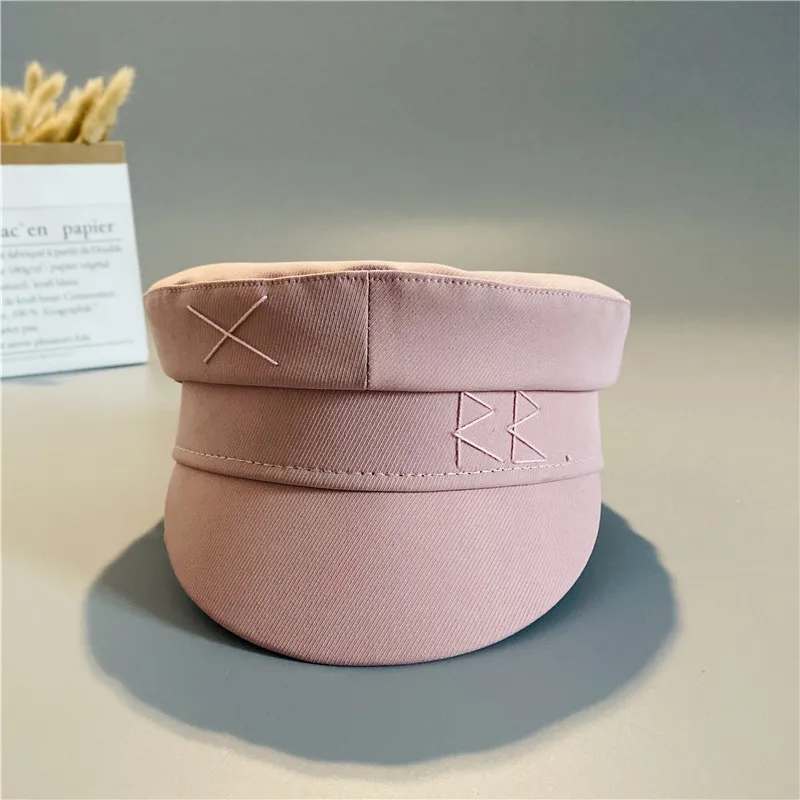 New Pink Letter Newsboy Caps Women Flat Militray Caps