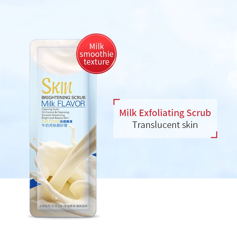 Bag Exfoliating Milk Flavor Scrub Remove Acne Brightening Body Face Cleansing Mud Cream Nicotinamide Skin Rejuvenation Spa