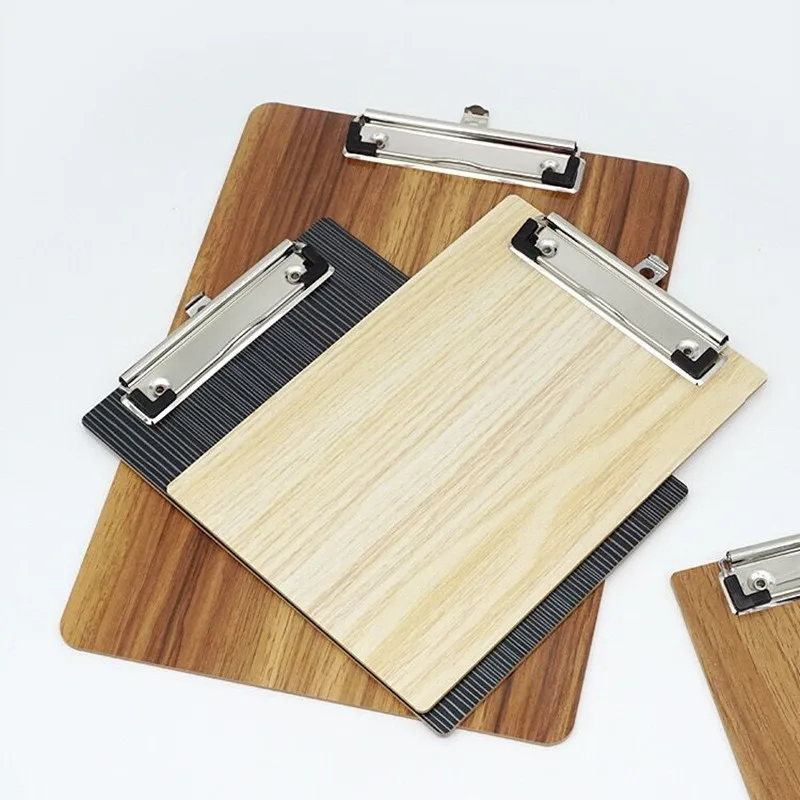 Portapapeles de madera A4 para menú, tablero de escritura con Clip de papel, tamaño de carta, para restaurante, cafetería, menú o recibo