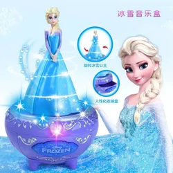 New Disney Frozen  princess elsa Music Box with gift box  Princess  cute Toy Figures Girl Birthday toy