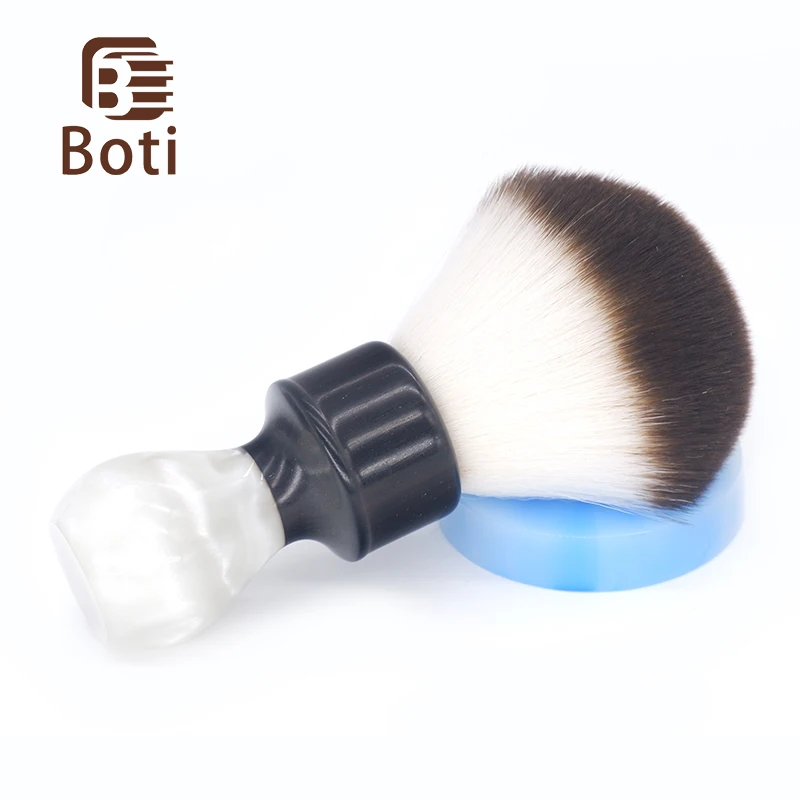 Boti Brush-Beard Kit Knight Synthetic Hair Knot And White Resin-Wood Handle Men's Shaving Brush Essential Daily Shaving Tools