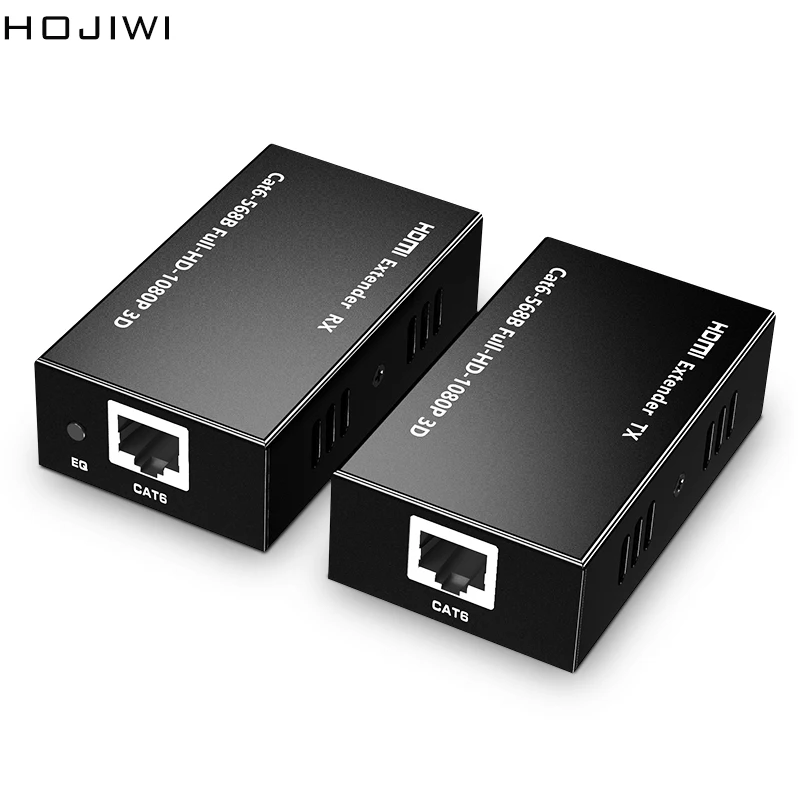 

HOJIWI HDMI-compatible Extender Converte Over signle RJ45 cat5e Cat6 Ethernet HDMI Sender & Receiver for PC Laptop DVD AD20