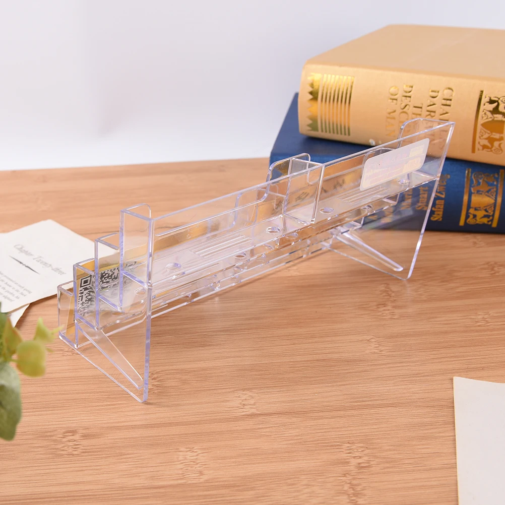 Imagem -04 - Clear Transparente Acrílico Contador Display Stand Office Home Suprimentos Titular do Cartão de Desktop Bolsos 1pc