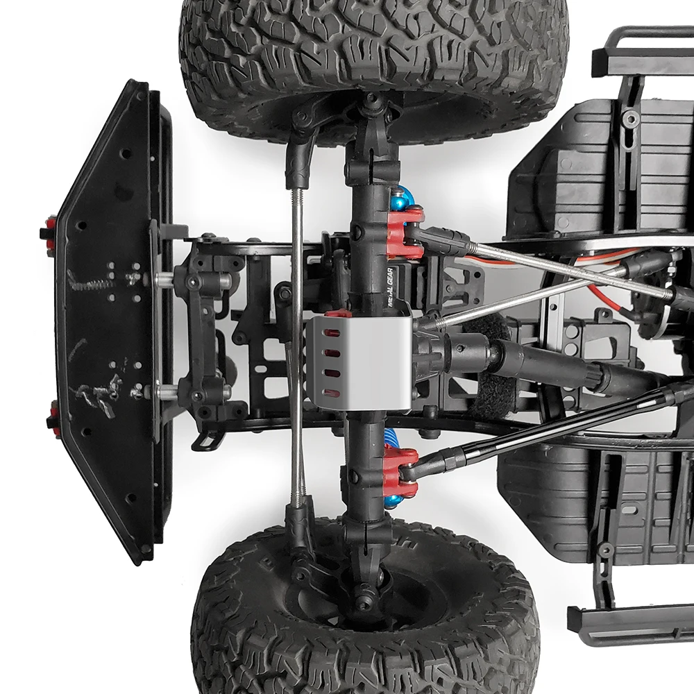 YEAHRUN Pancerz podwozia ze stali nierdzewnej Przednia tylna oś Płyta ochronna do Axial SCX10 II 90046 1/10 RC Crawler Części samochodowe