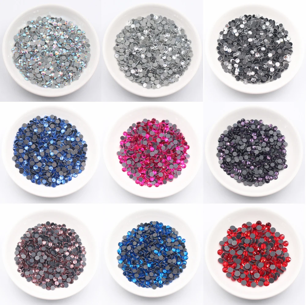 High Quality Hotfix Rhinestones SS6-SS30 Shine Crystals Strass Fabric Craft Stones Beads Glue On Rhinestone for Clothes Gems