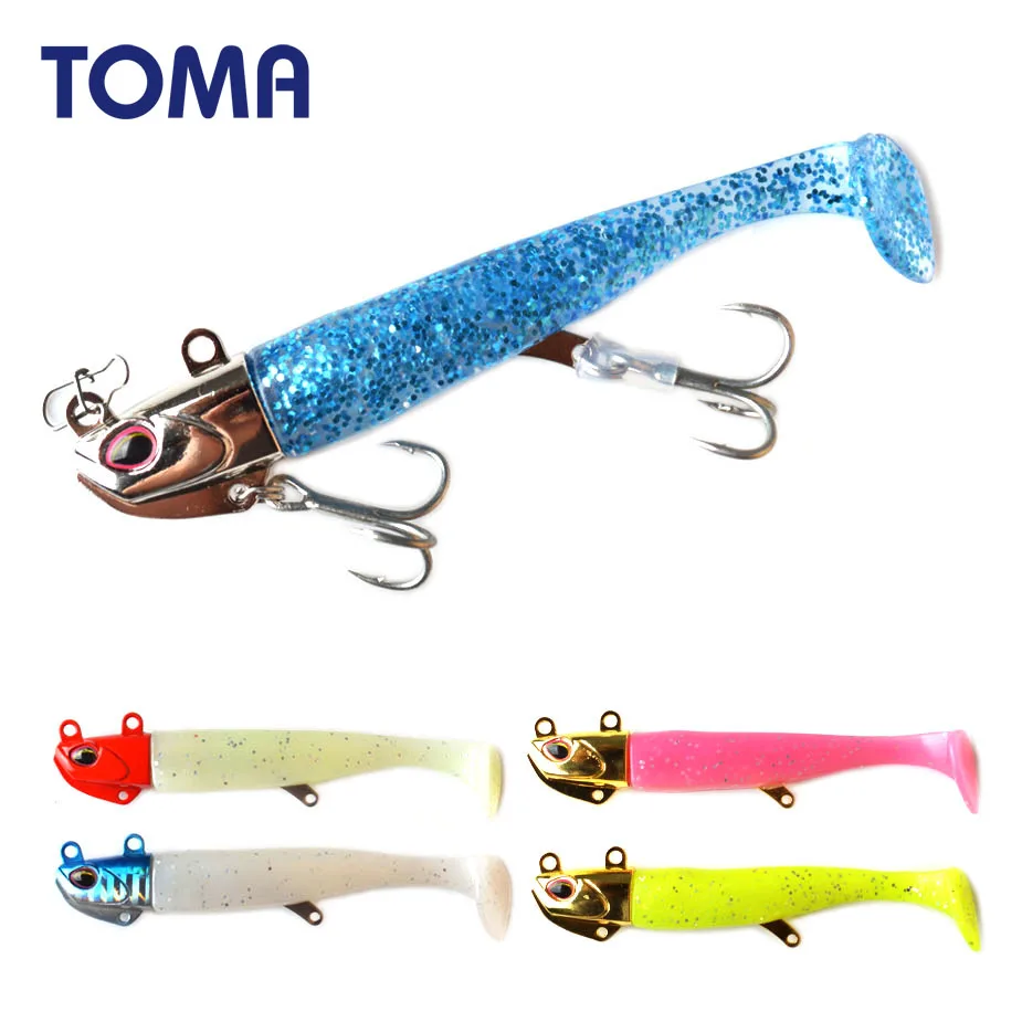 TOMA Lead Head Bait Jig Head Inter-change-able Soft Body Soft Body Minnow Fishing Lures Casting Fishing Bass Pike Seabass