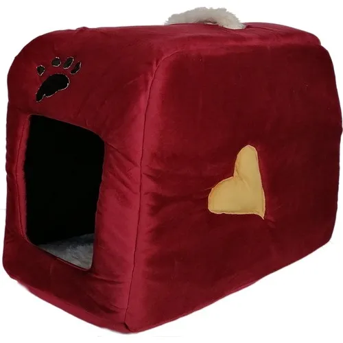 Flipper Cat Dog Bed Heart Bag Model 35x55 cm Burgundy