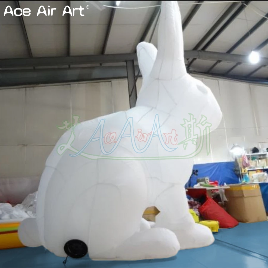 2022 Inexpensive Inflatable Giant Easter Bunny Model With Lights,  For Easter Outdoor Big Event Square Lawn Display Props